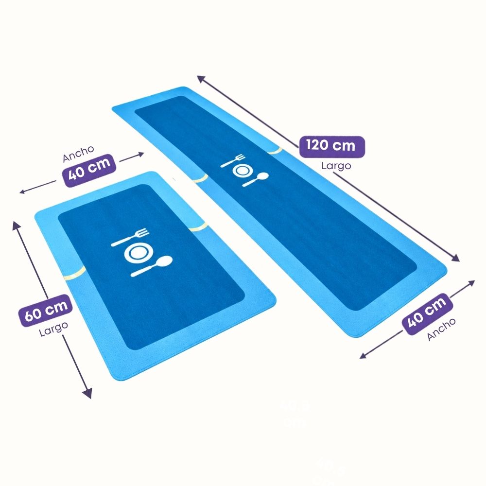 Set de 2 Alfombras Antideslizantes para Cocina