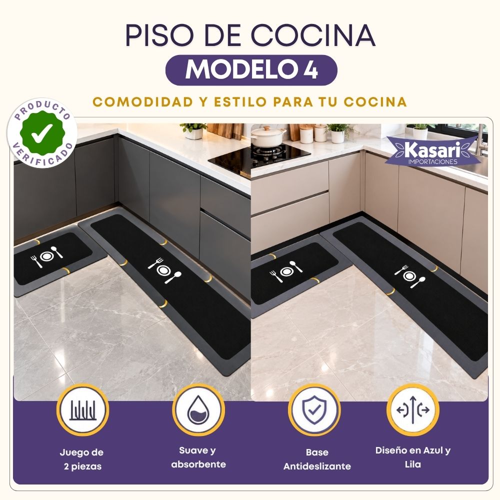 Set de 2 Alfombras Antideslizantes para Cocina