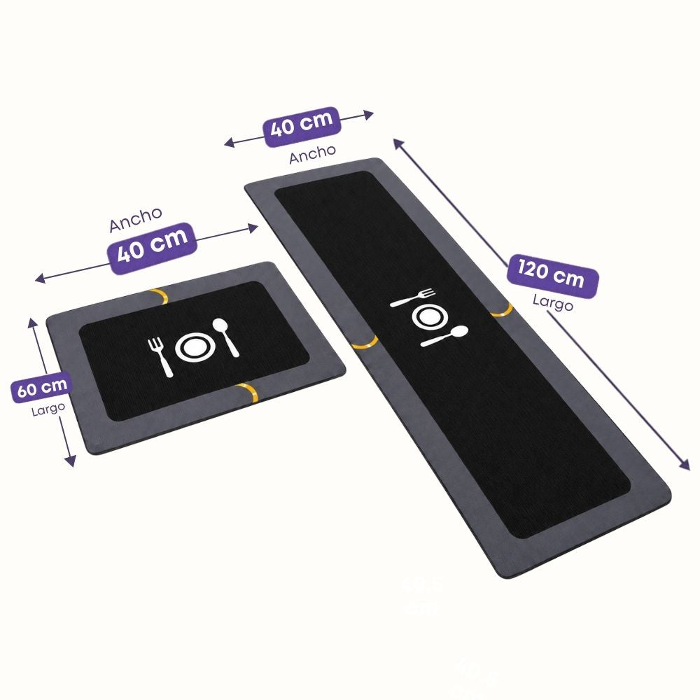 Set de 2 Alfombras Antideslizantes para Cocina