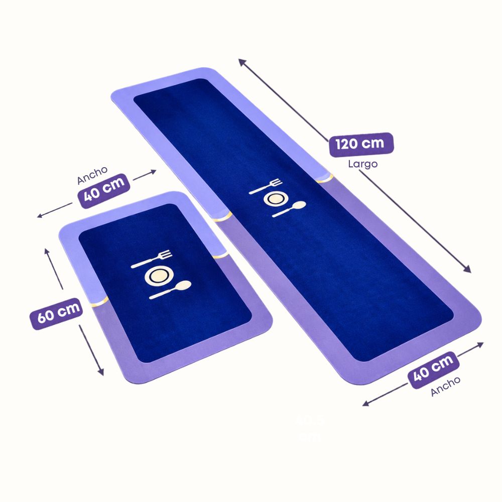 Set de 2 Alfombras Antideslizantes para Cocina