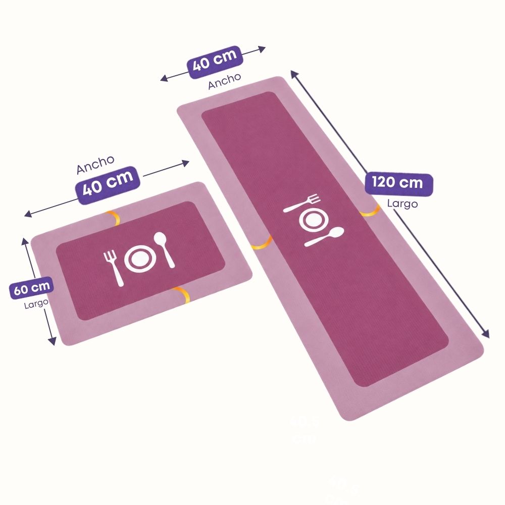 Set de 2 Alfombras Antideslizantes para Cocina