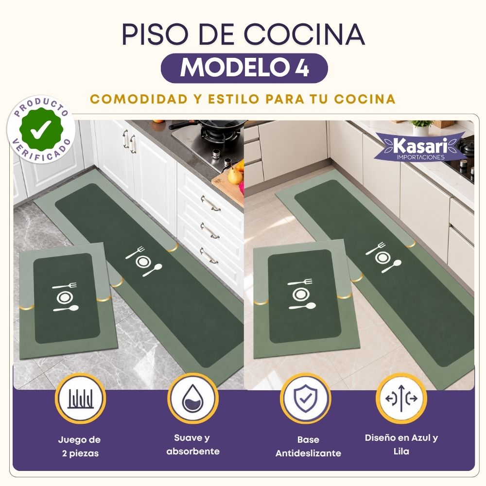 Set de 2 Alfombras Antideslizantes para Cocina