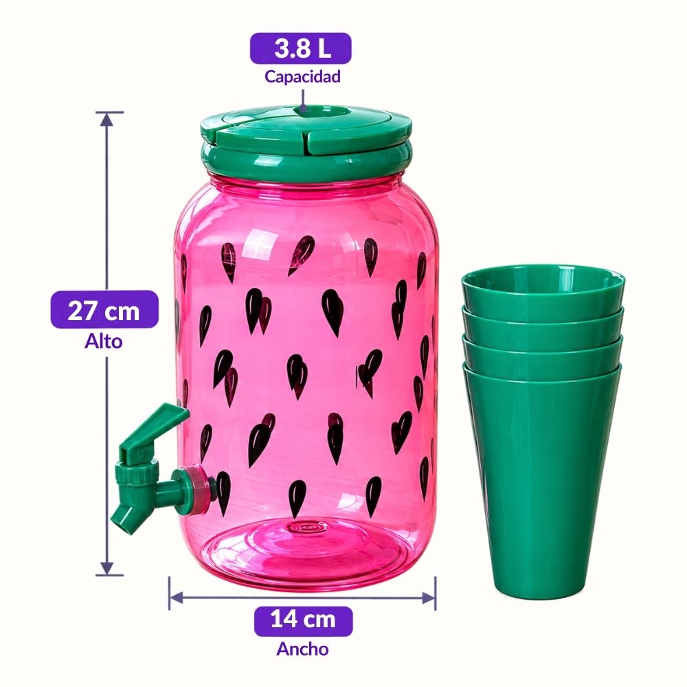 Dispensador de Bebidas con Vasos