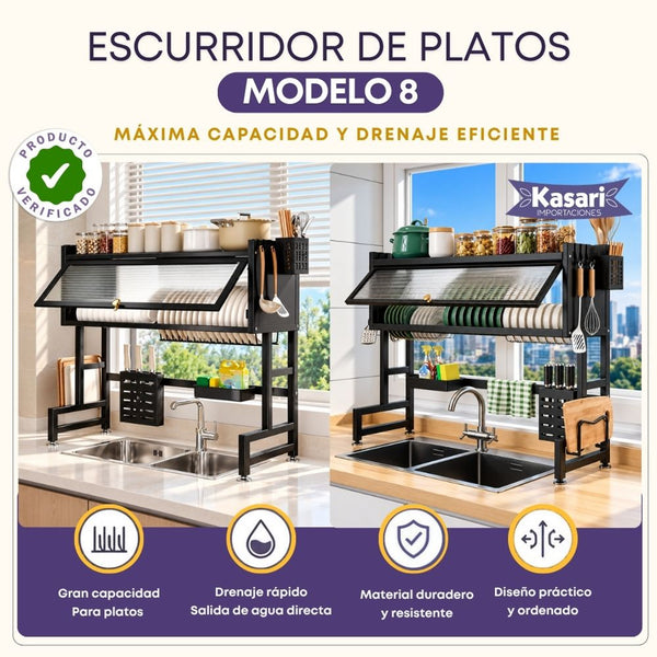 Escurridor Flotante de Platos con Tapa - Modelo 8