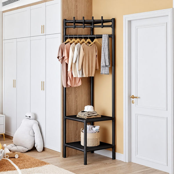 Perchero Esquinero Organizador de Ropa - Negro