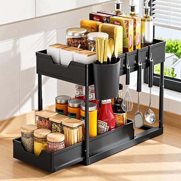 Organizador Deslizante de Cocina de 2 Niveles